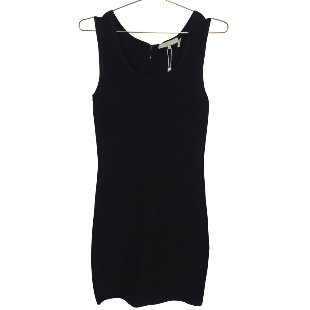 Stretta‎ Black Textured Ripple Knit Sleeveless Bodycon Mini Dress F110325 Size S